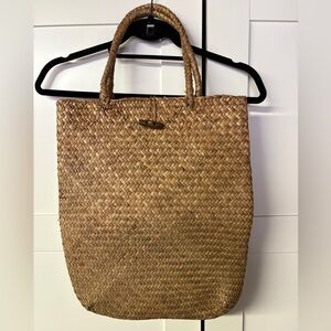 Woven Tan Tote Bag